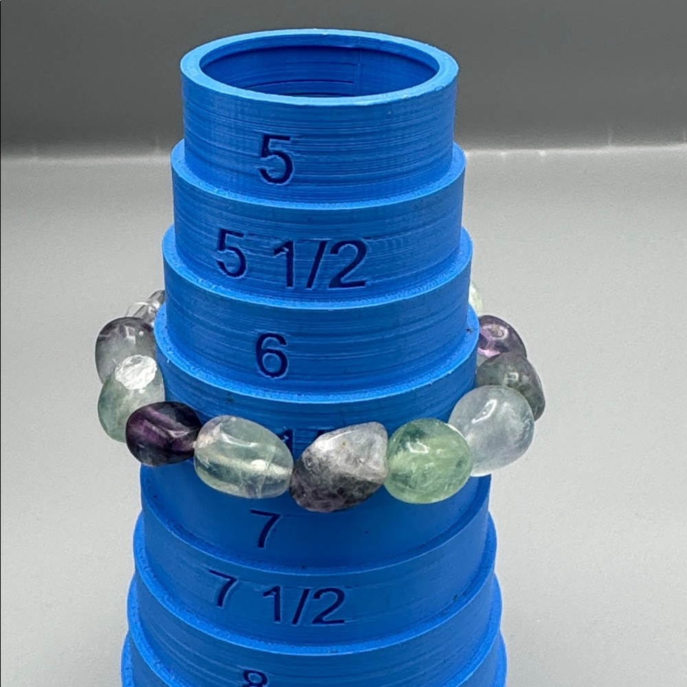 Multi-Colored Fluorite Gemstone Stretch Bracelet - image 3
